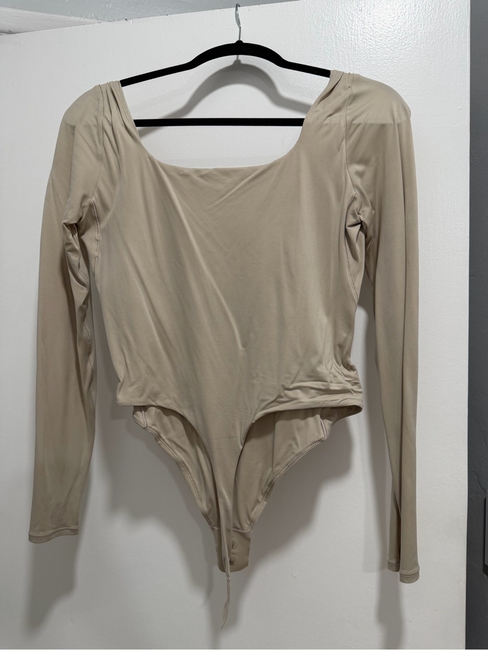 lululemon athletica Long-Sleeve Scoop Neck Bodysuit in Beige
